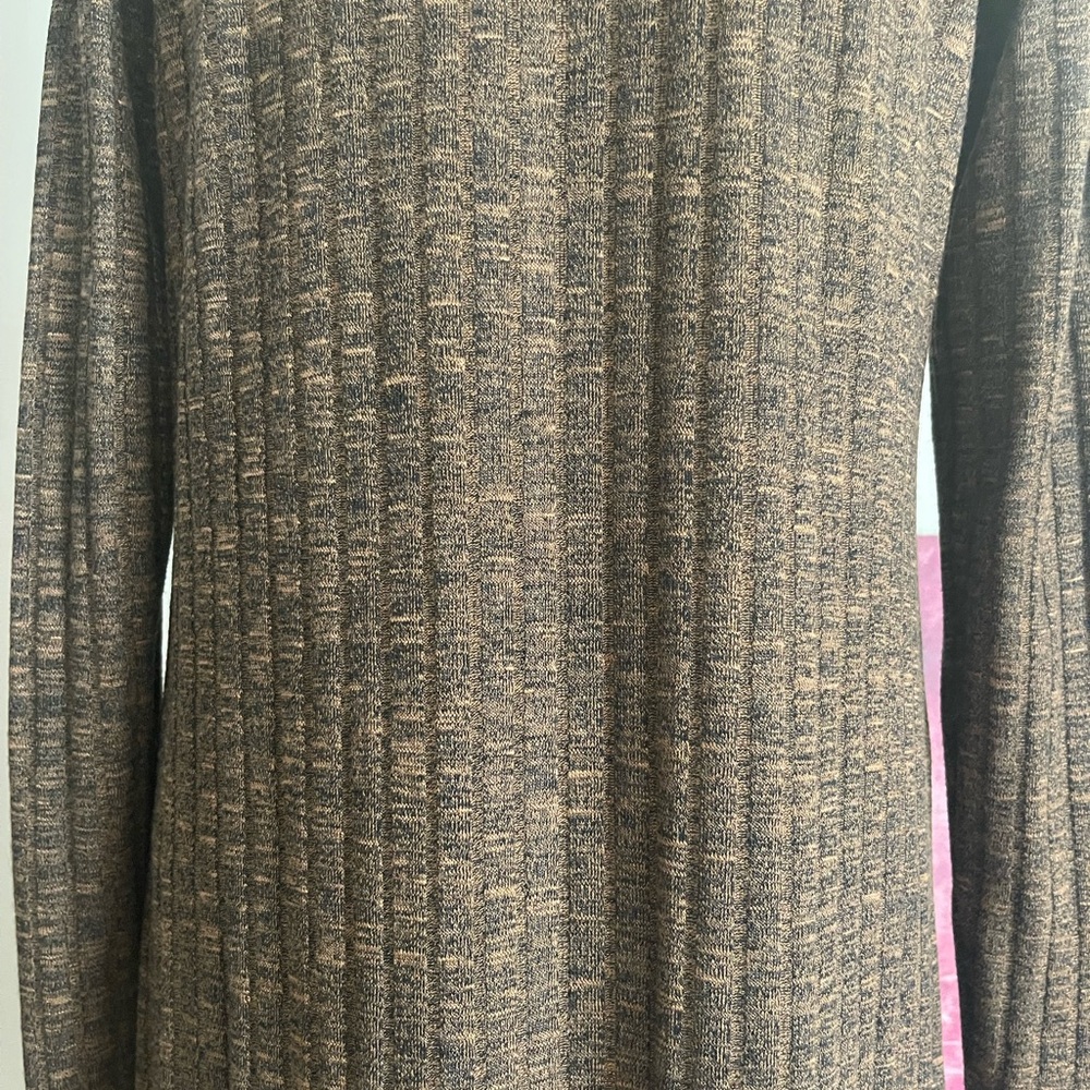 Lisa Rinna Collection Brown Ribbed Duster - Picture 4 of 5